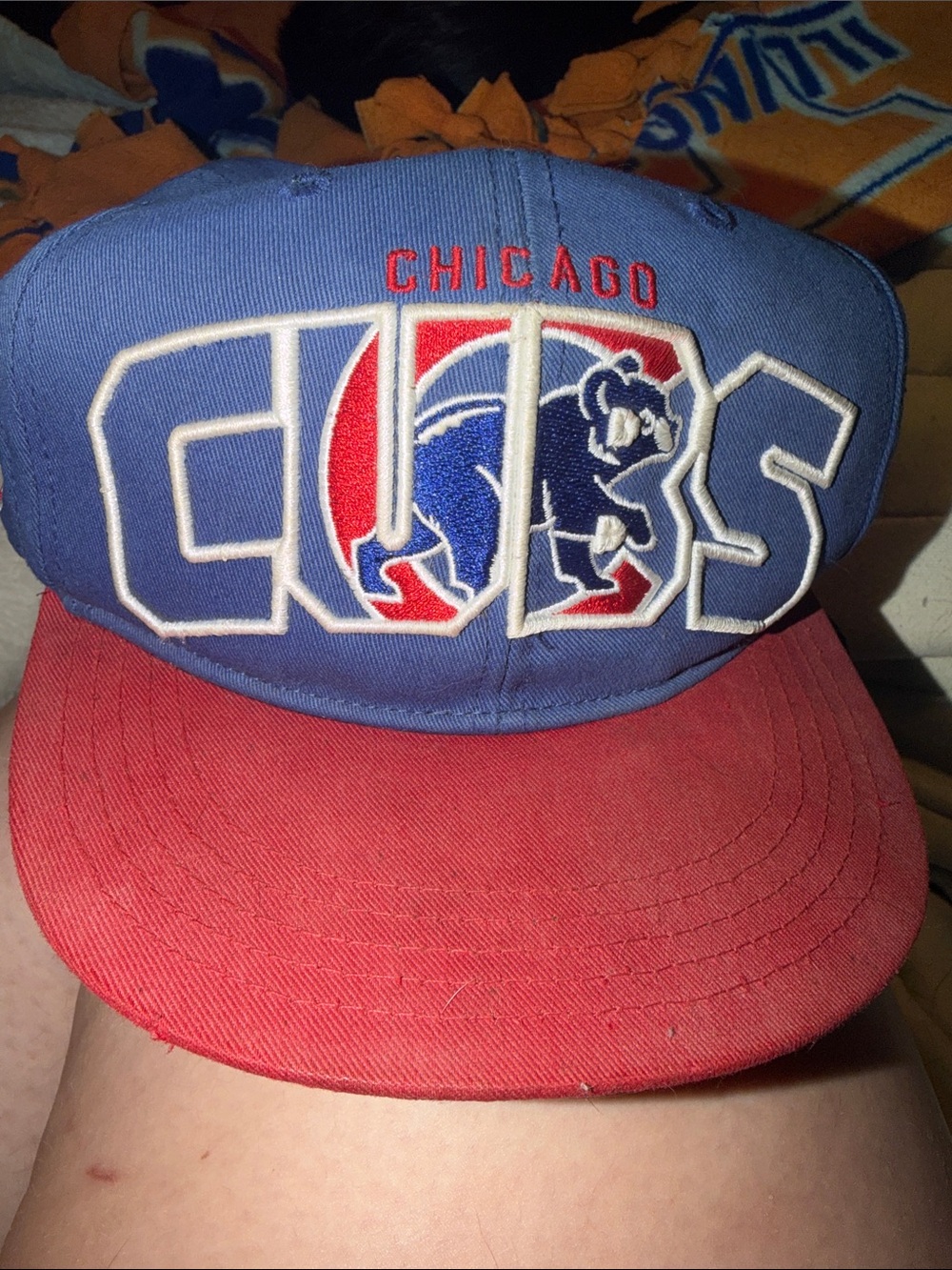 Chicago Cubs Kids Snapback Hat in Blue and Orange